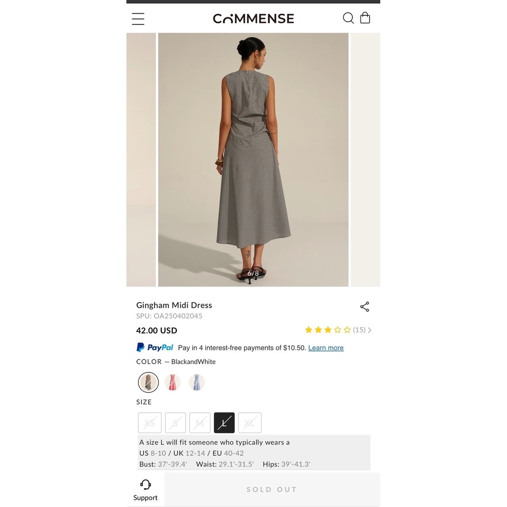 Commense Gingham Midi Dress - Picture 7 of 7